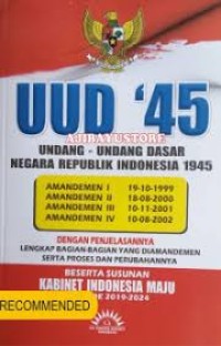 Image of UUD ’45 : Undang Undang Dasar Negara Republik Indonesia 1945